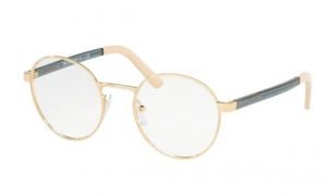 Prada PR 52X round gold glasses