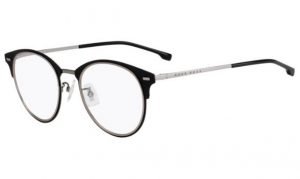 Boss 1145F round glasses in black