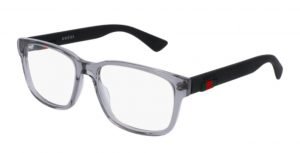 Gucci GG0011O rectangular men's glasses in grey