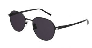 Saint Laurent SL555 metal round sunglasses in black