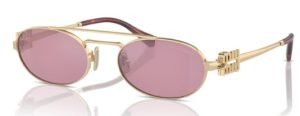 Miu Miu MU 54ZS ZVN50D pale gold sunglasses