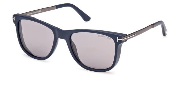 Tom Ford TF1104 Sinatra - 91C - Matte Blue/Smoke Mirror