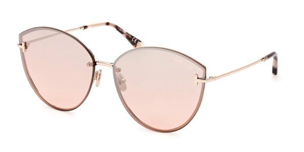 Tom Ford TF1106 Evangeline - 28U - Shiny Rose Gold/Bordeaux Mirror