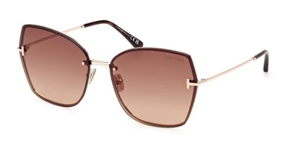 Tom Ford TF1107 Nickie-02 - 28F - Shiny Rose Gold/Gradient Brown