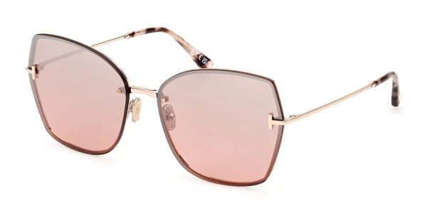 Tom Ford TF1107 Nickie-02 - 28U - Shiny Rose Gold/Bordeaux Mirror