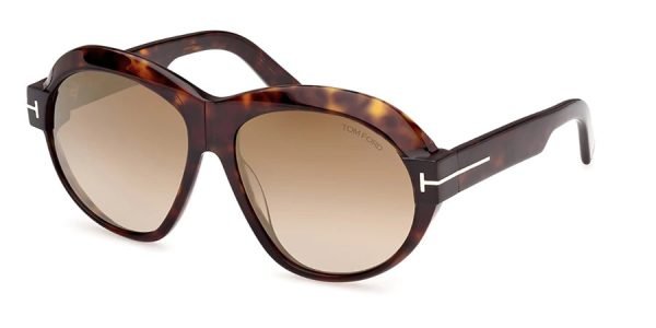 Tom Ford TF1113 Inger - 52G - Dark Havana/Brown Mirror