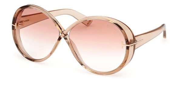 Tom Ford TF1116 Edie-02 - 45T - Shiny Light Brown/Gradient Bordeaux