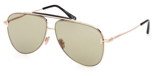 Tom Ford TF1018 Brady - 28N Shiny Pale Gold / Gold