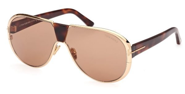 Tom Ford TF1072 Vincenzo - 30E Shiny Deep Gold Red Havana