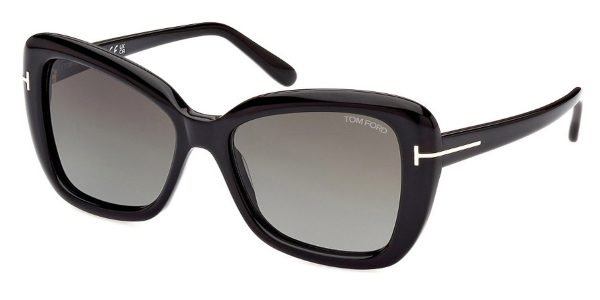 Tom Ford TF1008 Maeve - 01B Shiny Black / Gradient Smoke