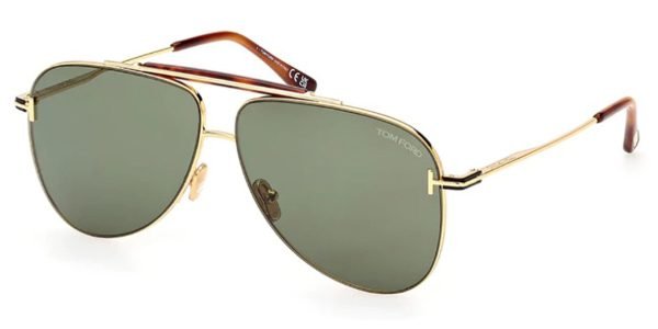 Tom Ford TF1018 Brady - 30N Shiny Deep Gold / Green