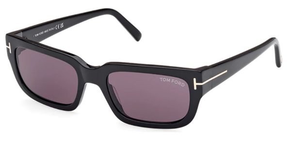 Tom Ford TF1075 Ezra - 01A Shiny Black / Smoke