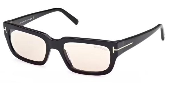 Tom Ford TF1075 Ezra - 01E Shiny Black / Brown Photochromic