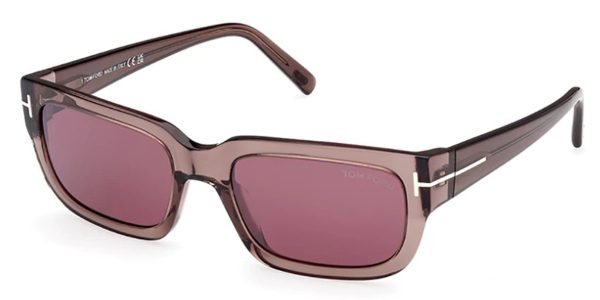 Tom Ford TF1075 Ezra - 45U Shiny Light Brown / Bordeaux Mirror