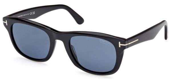 Tom Ford TF1076 Kendal - 01M Shiny Black / Gradient Blue Polarised