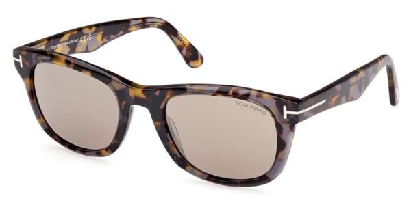 Tom Ford TF1076 Kendal - 55L Coloured Havana / Roviex Mirror