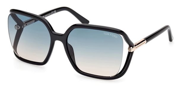 Tom Ford TF1089 Solange-02 - 01P Shiny Black / Gradient Green