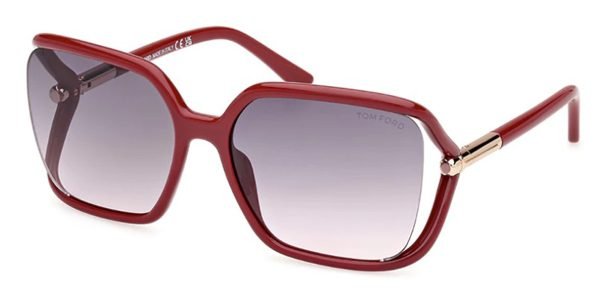 Tom Ford TF1089 Solange-02 - 75B Shiny Bordeaux / Gradient Smoke