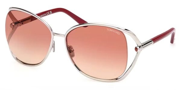 Tom Ford TF1091 Marta - 16T Shiny Palladium Shiny Dark Fuxia / Gradient Bordeaux