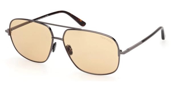 Tom Ford TF1096 Tex - 08E Shiny Gunmetal / Brown