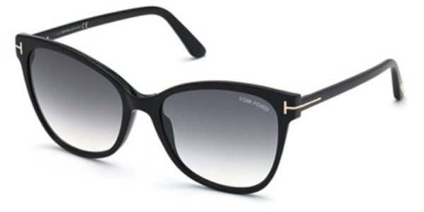 Tom Ford TF0844 Ani - 01B Shiny Black / Gradient Smoke